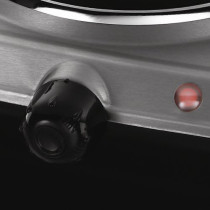 Russell Hobbs Stainless Steel 2 Plate Electric Mini Hob, 1500W Large And 750 W Small Hot Plate, Variable, Independent, Rotary Heat Controls, Neon Power Indicators, Non-Slip Feet, Silver, 15199GCC, 1 Year Warranty