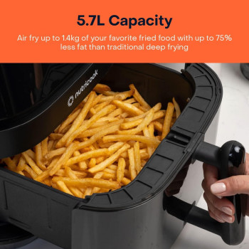 Nutricook Air Fryer 3 Vision With Clear Window And Internal Light By Caliber Brands, 5.7L, Air Fry, Roast, Bake, Dehydrate And Reheat, 6 Presets, AF357V, Black, 1700 Watts, 2 Year Warranty