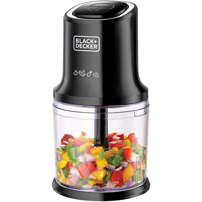 Black+Decker Vertical Chopper, 4 Blades, 500W, 500ML, Black, FC500-B5, 1 Year Warranty