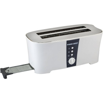 Black+Decker 1350W 4 Slice Cool Touch Toaster With Electronic Browning Control White ET124-B5, 1 Year Warranty