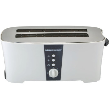 Black+Decker 1350W 4 Slice Cool Touch Toaster With Electronic Browning Control White ET124-B5, 1 Year Warranty