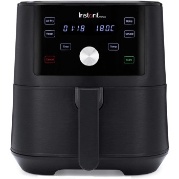 Instant Pot Vortex Digital Single Drawer Air Fryer With Easy To Use 4 Smart Programmes - Air Fry, Bake, Roast And Reheat Capacity, Black - 5.7 Litre, 1700W, 2 Years Warranty