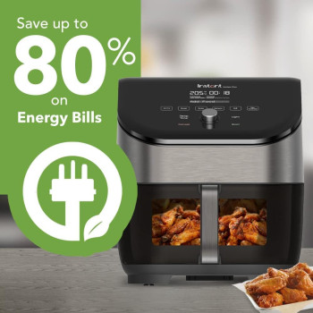 Instant Pot Vortex 5.7L, 1700W Digital Air Fryer Single Clearcook Drawer And 6 Smart Programmes - Air Fry, Bake, Roast, Grill, Dehydrate, Reheat, Large Capacity With Odourerase Black, 2 Years Warranty