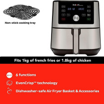 Instant Pot Vortex Plus, 1700W, 5.7L Digital Single Drawer Air Fryer With Easy To Use 6 Smart Programmes - Air Frying, Roasting, Baking, Dehydrating, Broiling, And Reheating, 2 Years Warranty