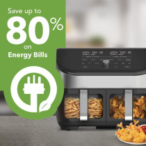 Instant Pot Vortex Plus Dual Air Fryer 7.6L, 1700W Large Double Air Frying Drawers 8-In-1 Smart Programmes Air Fry, Bake, Roast, Grill, Dehydrate, Reheat, Xl - Synccook And Syncfinish, 2 Years Warranty