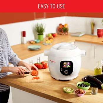 Moulinex Cookeo Plus Electric Multi Cooker, White, 6L/6P, 100 Recipes, 1 Year Warranty, Ce851127, Cookeo Plus