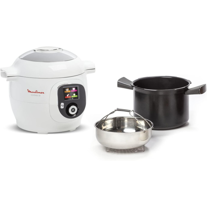 Moulinex Cookeo Plus Electric Multi Cooker, White, 6L/6P, 100 Recipes, 1 Year Warranty, Ce851127, Cookeo Plus