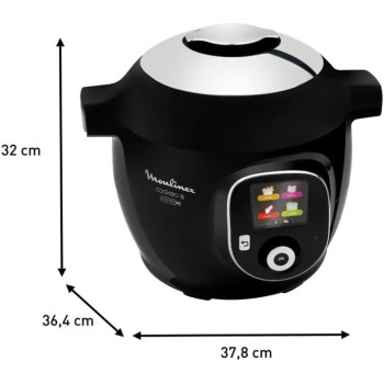 Moulinex Cookeo Plus Connect Smart, Electric Multicooker, 6 Litres, 100 Built-In Recipes, Bluetooth-Connected App, Black, 1220-1450 Watts, CE857827, 1 Year Warranty