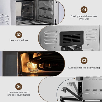 Cusimax 14.5L Large Digital Air Fryer 8-In-1 Countertop Airfryer Qven For Home Use With Led Touchscreen, For Fryer Dehydrate Rotisserie Roast Bake Without Oil, Accessories Included, 1600W, 1 Year Warranty