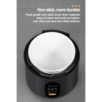 Zolele EP301 Multifunctional Electric Pressure Cooker Smart And Convenient 3L Capacity Timer Rice Cooker Digital Display With 10 Preset Cooking Functions, Keep Warm Function, Automatic Shut-Off, Black, 1 Year Warranty