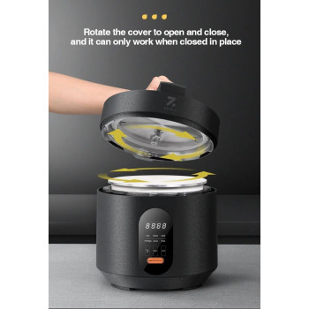 Zolele EP301 Multifunctional Electric Pressure Cooker Smart And Convenient 3L Capacity Timer Rice Cooker Digital Display With 10 Preset Cooking Functions, Keep Warm Function, Automatic Shut-Off, Black, 1 Year Warranty