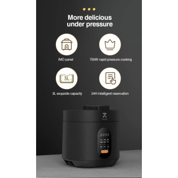 Zolele EP301 Multifunctional Electric Pressure Cooker Smart And Convenient 3L Capacity Timer Rice Cooker Digital Display With 10 Preset Cooking Functions, Keep Warm Function, Automatic Shut-Off, Black, 1 Year Warranty
