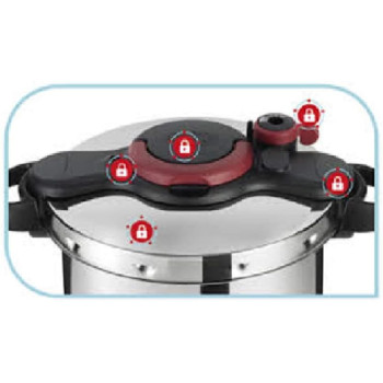 Tefal Clipso Minute Easy 9 Litre Pressure Cooker, Stainless Steel, P4624966, 1 Year Warranty