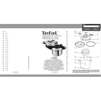 Tefal Clipso Minute Easy 9 Litre Pressure Cooker, Stainless Steel, P4624966, 1 Year Warranty