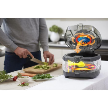 De'Longhi Multifry Air Fryer With Surround Heating System , Multi Cooker Grilling, Broiling, Roasting, Cooking, Baking, And Toasting , 1.5 Kg Capacity , Programmable , FH1175/2 , White And Black, 1 Year Warranty