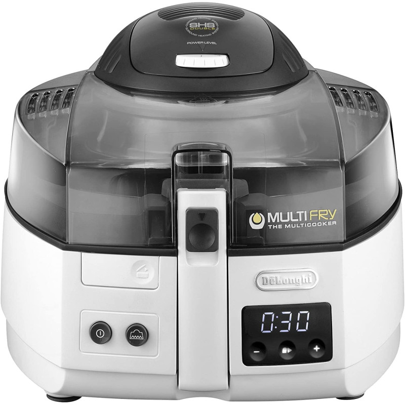 De'Longhi Multifry Air Fryer With Surround Heating System , Multi Cooker Grilling, Broiling, Roasting, Cooking, Baking, And Toasting , 1.5 Kg Capacity , Programmable , FH1175/2 , White And Black, 1 Year Warranty