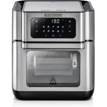 Black+Decker XL Digital Air Fryer Oven 1500W 12L, 10 Presets 360 Degree Rapid Air Convection Tech Temp-Time Control For Little No-Oil Healthy Frying Grilling RoastingAnd Baking AOF100-B5, 1 Year Warranty