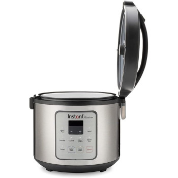 Instant Zest Rice And Grain Cooker 20 Cups Cooked (10 Cups Uncooked), 8 One Touch Smart Program, Non Stick Ceramic Inner Pot, Inp 140 5011 01 Gc, Black And Stainless Steel, 1 Year Warranty
