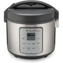 Instant Zest Rice And Grain Cooker 20 Cups Cooked (10 Cups Uncooked), 8 One Touch Smart Program, Non Stick Ceramic Inner Pot, Inp 140 5011 01 Gc, Black And Stainless Steel, 1 Year Warranty