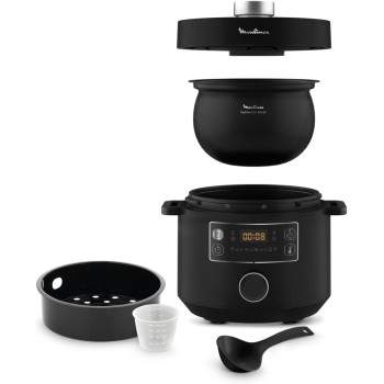 Moulinex Turbo Cuisine Electrical Pressure Cooker, 5 Litre, 915-1090W, Black, CE753827, 1 Year Warranty