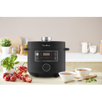 Moulinex Turbo Cuisine Electrical Pressure Cooker, 5 Litre, 915-1090W, Black, CE753827, 1 Year Warranty