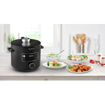 Moulinex Turbo Cuisine Electrical Pressure Cooker, 5 Litre, 915-1090W, Black, CE753827, 1 Year Warranty