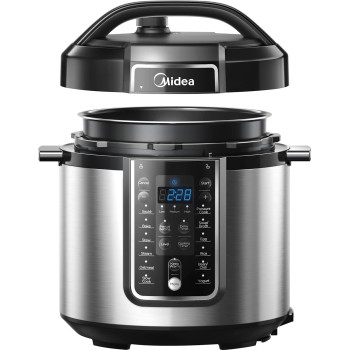 Midea 6L 13-In-1 Multifunctional Electric Pressure Cooker, 13 Smart Cooking Programs With LED Display And Indicator, Aluminum Inner Pot, Auto Keep Warm, The Family Meal Solution, MYCS6037WP, 1 Year Warranty