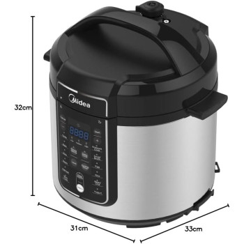 Midea 6L 13-In-1 Multifunctional Electric Pressure Cooker, 13 Smart Cooking Programs With LED Display And Indicator, Aluminum Inner Pot, Auto Keep Warm, The Family Meal Solution, MYCS6037WP, 1 Year Warranty