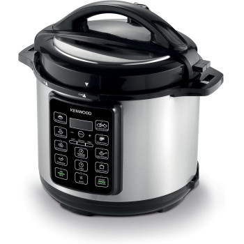 Kenwood 14-In-1 Electric Pressure Cooker 6L 1000W Multifunctional Programmable Multicooker With Safety Feature, 14 Smart Cook Programs, Manual Function For Personalised Recipes PCM60, Black And Silver, 1 Year Warranty