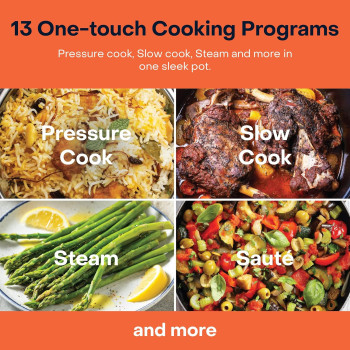 Nutricook Smart Pot 2 Plus 1500 Watts - 9 Appliances In 1, Pressure Cooker, Slow Cooker, Rice Cooker, Steamer, Saute Pot, Yogurt Maker, Soup Maker, Cake Maker, Food Warmer, 9.5L, Brushed SS Black, 1 Year Warranty