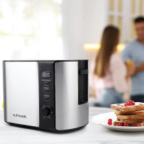 Nutricook Digital 2 Slice Toaster With Led Display, Stainless Steel Toaster With 2 Long And Extra Wide Slots, Silver, T102S, 2 Year Warranty