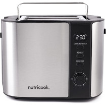 Nutricook Digital 2 Slice Toaster With Led Display, Stainless Steel Toaster With 2 Long And Extra Wide Slots, Silver, T102S, 2 Year Warranty