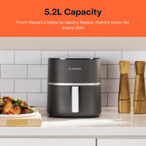 Nutricook Air Fryer Essentials Digital By Caliber Brands, Procyclone Technology, 5.2L Capacity, 10 Cooking Presets, Afe152D-G, Grey, 1500 Watts, 2 Year Warranty