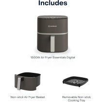 Nutricook Air Fryer Essentials Digital By Caliber Brands, Procyclone Technology, 5.2L Capacity, 10 Cooking Presets, Afe152D-G, Grey, 1500 Watts, 2 Year Warranty