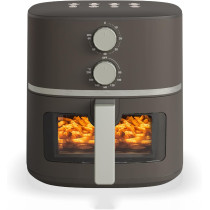 Nutricook Air Fryer Essentials Classic Vision By Caliber Brands, With Clear Window And Internal Light, Procyclone Technology, 5.2L Capacity, 2 Control Knobs, AFE152M-G, Grey, 1500 Watts, 2 Year Warranty