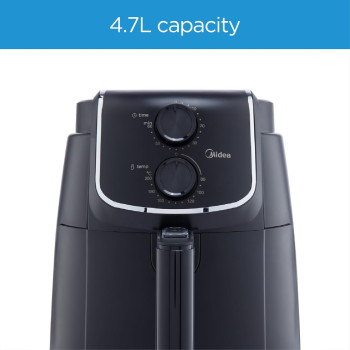 Midea 4.7L XL Air Fryer 1500W With Dual Cyclone Rapid Hot Technology For Frying, Grilling, Broiling, Roasting, Baking, Toasting, Timer Up To 60 Minutes And Temperature Control Up To 200 Degreec - MFTN40D2, 1 Year Warranty