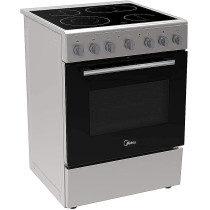 Midea 60X60Cm Freestanding Ceramic Cooker With 65L Multifunction Oven, 4 Zones Full Electric Cooking Range Mechanical Timer, Convection Fan, Rotisserie, Sleek Design, Stainless Steel, Vc6814, 1 Year Warranty
