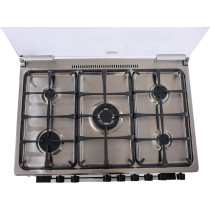 Midea 90X60Cm Stainless Steel Freestanding Cooker, Full Gas Cooking Range With Sabaf Italian Burners And Automatic Ignition, Oven Grill Convection And Rotisserie, Cast Iron Pan Support, LME95030FFD-C, 1 Year Warranty