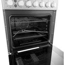 Midea 60X60Cm Freestanding Cooker With Convection Fan, Full Gas Cooking Range With 4 Burners, Automatic Ignition And Full Safety, Cast Iron Pan Support, Double Knob For Grill And Oven Control, EME6060-C, 1 Year Warranty