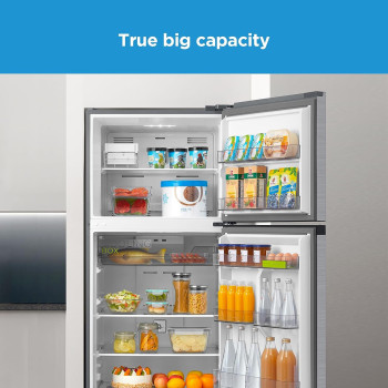 Midea 580L Gross Top Mount Double Door Refrigerator MDRT580MTE46, 2 Doors Frost Free Fridge Freezer With Smart Sensor And Humidity Control, Active-C Fresh, Multi-Air Flow, Electronic Silver, Large, 1 Year Warranty