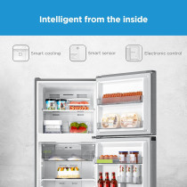 Midea 489L Gross Top Mount Double Door Refrigerator MDRT489MTE46, 2 Doors Frost Free Fridge Freezer With Smart Sensor And Humidity Control, Active-C Fresh, Multi-Air Flow, Electronic Control, Silver, 1 Year Warranty