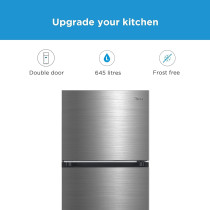 Midea 645L Gross Top Mount Double Door Refrigerator MDRT645MTE46, 2 Doors Frost Free Fridge Freezer With Smart Sensor And Humidity Control, Active-C Fresh, Multi-Air Flow, Electronic Silver, 1 Year Warranty
