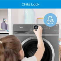 Midea 7Kg Front Load Washing Machine With BLDC Inverter Motor, 1400 RPM, 15 Programs, Fully Automatic Washer With Lunar Dial, Integrated Digital Control-Led Display, Multiple Temperature MF100W70BTGCC, 1 Year Warranty