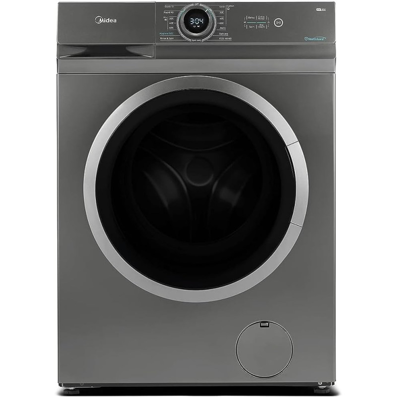 Midea 7Kg Front Load Washing Machine With BLDC Inverter Motor, 1400 RPM, 15 Programs, Fully Automatic Washer With Lunar Dial, Integrated Digital Control-Led Display, Multiple Temperature MF100W70BTGCC, 1 Year Warranty