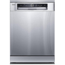 Midea Freestanding Dishwasher, 15 Place Settings, 11 Programs, Dual Zone Wash, Inverter Quattro, Silent And Energy Efficient, Auto Open, Rapid Child Lock, Infinity Plus Basket, Silver WQP15U7635SS, 1 Year Warranty