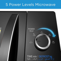 Midea 25 Litres Solo Microwave Oven With 5 Power Levels, 800W, Child-Safety-Lock, Defrost Function, 35 Minutes Timer, Fast Reheat, Pull Open Door Handle, Good For Home And Office, Black, MM8P022KG-BK, 1 Year Warranty
