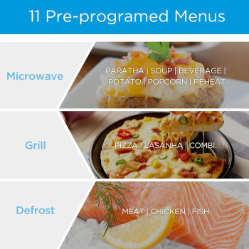 Midea 29L 2-In-1 Microwave Oven With Grill, Digital Touch Control, Child-Safety-Lock, 11 Pre-Programmed Menus, Led Display, Grilling Roasting And Cooking Functions, Full Glass Finish - Eg9P032Mx, 1 Year Warranty