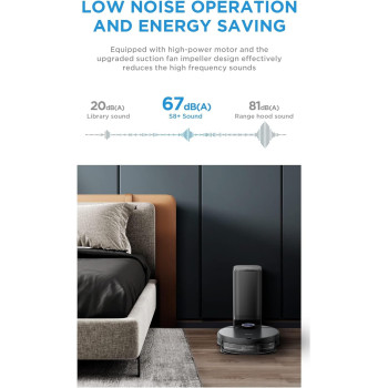 Midea Robot Vacuum Cleaner, 4000Pa Strong Suction With Bldc Motor App And Voice Control Msmartlife, Dust Bin In Station Is 2L For 45 Days, Carpet Sensor, Display Screen Black S8+, 1 Year Warranty