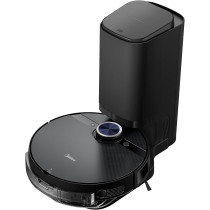 Midea Robot Vacuum Cleaner, 4000Pa Strong Suction With Bldc Motor App And Voice Control Msmartlife, Dust Bin In Station Is 2L For 45 Days, Carpet Sensor, Display Screen Black S8+, 1 Year Warranty