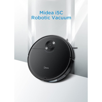 Midea I5C Robot Vacuum Cleaner, 4000Pa Strong Suction With Bldc Motor, Sweep And Wet Mopping, 3 Level To Choose, Wi-Fi App And Voice Control With Msmartlife, Several Cleaning Modes, 2600Mah Battery, 1 Year Warranty